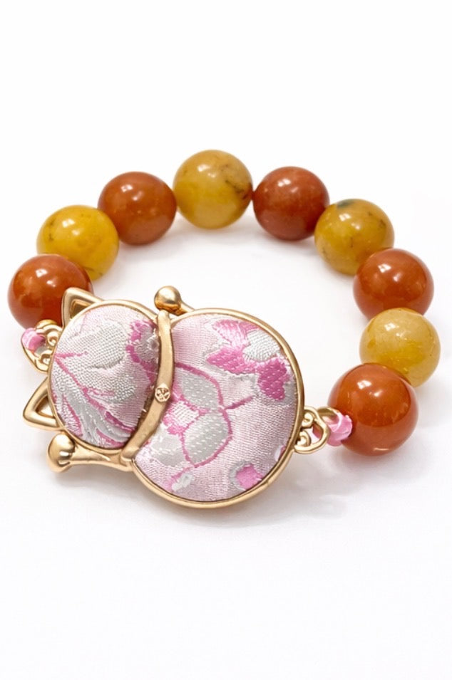 Handmade Cat Charm Beaded Bracelet ✨ | Unique Gift for Cat Lovers