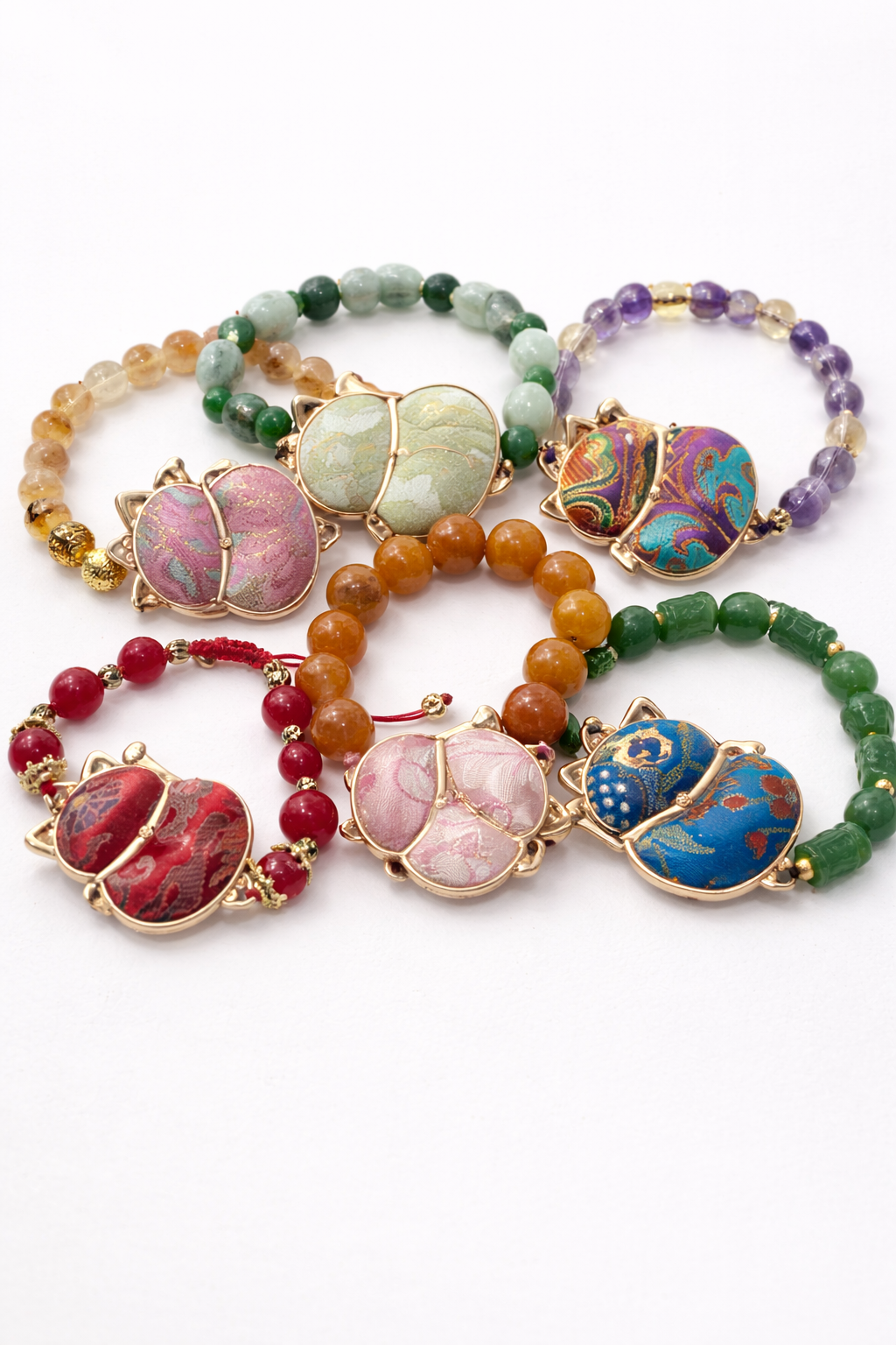 Handmade Cat Charm Beaded Bracelet ✨ | Unique Gift for Cat Lovers