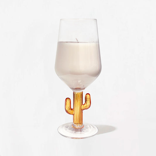 Wine Glass Orange Stem Candle